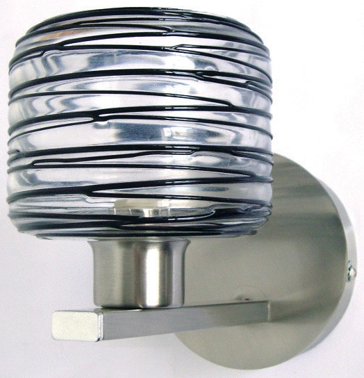 Lighting Australia Frieze Halogen Wall Light in Brushed Chrome with Black Shade Oriel Lighting ...