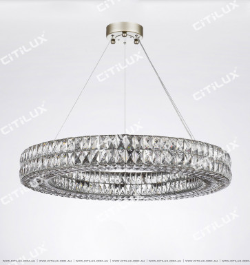 Transparent Square Crystal Ring Chandelier Citilux