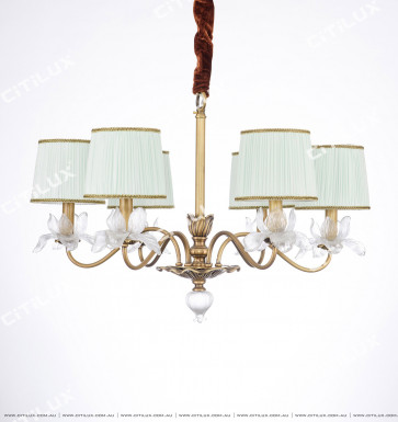 Chinese Style Copper Glazed Glass Small Chandelier Citilux