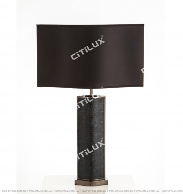 Classic Dark Gray Light Luxury Crocodile Table Lamp Citilux