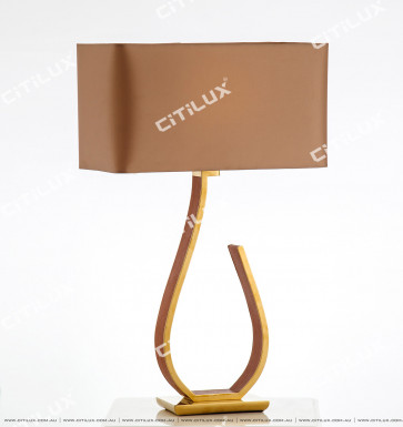 Simple Linear Orange Leather Table Lamp Citilux