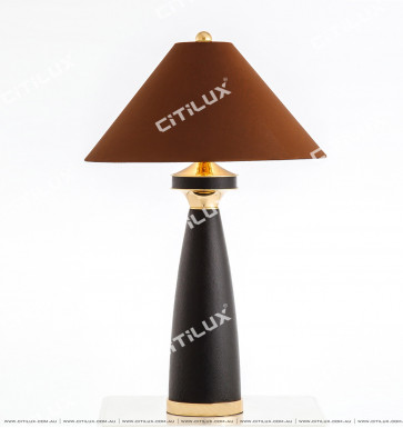 Classic Hat Black Leather Table Lamp Citilux
