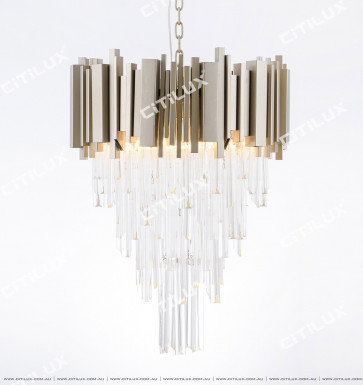 Vintage Frosted Champagne Modern Glass Chandelier Small Citilux