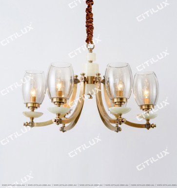 New Chinese Style Copper Cognac Small Chandelier Citilux