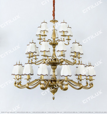Full Copper Chinese Palace Hollow Chandelier Citilux