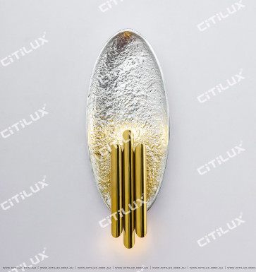 Full Copper Silver Foil Oval Wall Lamp Citilux