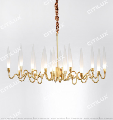 Modern Copper Art Glass Chandelier Citilux