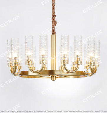 Copper Disc Embossed Glass Chandelier Citilux