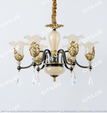 All-Copper Noble European Glass Lace Small Chandelier Citilux