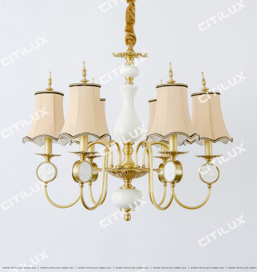 Chinese Style Copper Bucket Small Chandelier Citilux