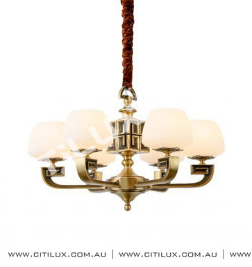 Chinese Copper Embossed Small Chandelier Citilux