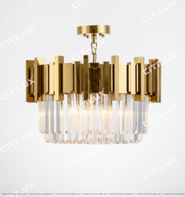 Stainless Steel Titanium Gold & Crystal Non-Standard Arrangement Small Ceiling Lamp Citilux