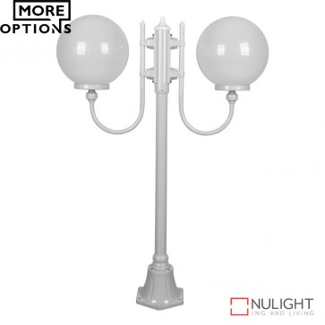Gt 609 Lisbon Twin 30Cm Spheres Curved Arms Short Post Light E27 DOM