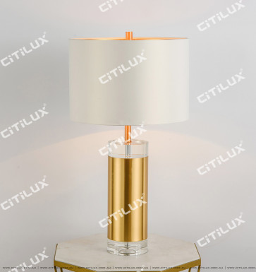 Modern Minimalist Gold and Glass Table Lamp Citilux