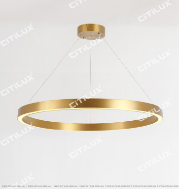Stainless Steel Brushed Titanium Ring Chandelier Large Citilux
