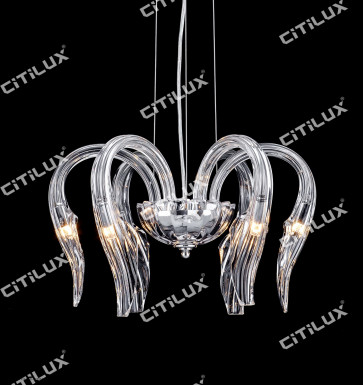 Modern Jellyfish Shaped Lead Glass Chandelier Small Citilux