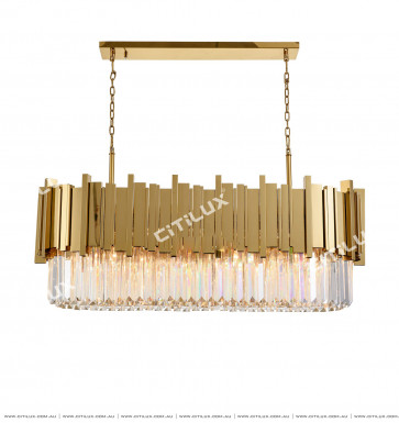 Stainless Steel Titanium & Crystal Non-Specified Arrangement Dining Chandelier Citilux