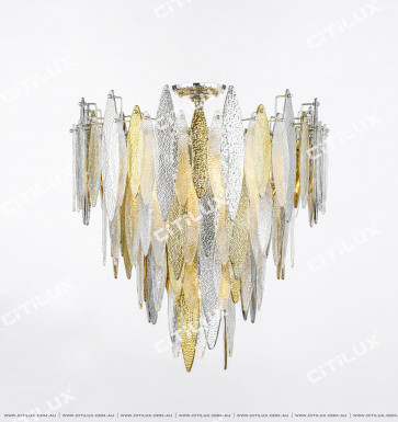 Modern Handmade Glass Gold And Silver Two-Color Ceiling Lamp Small Citilux