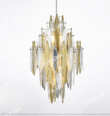 Modern Handmade Glass Gold And Silver Two-Color Chandelier Citilux