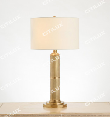 Classic American All-Copper Striped Cylindrical Table Lamp Citilux