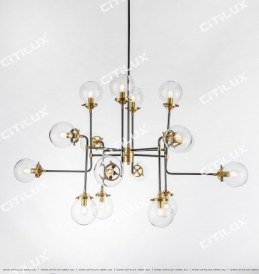 Simple Copper Molecular Structure Modern Chandelier Medium Citilux