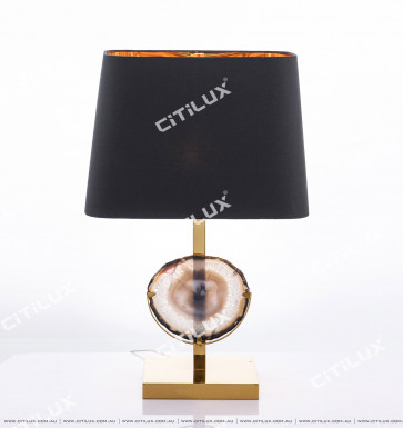 Modern Stainless Steel Agate High Black Table Lamp Citilux