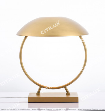 Stainless Steel Brushed Titanium Round Table Lamp Citilux