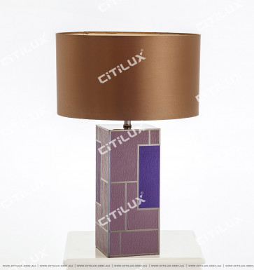 Modern Light Luxury Charm Purple Leather Stitching Table Lamp Citilux