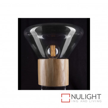 Copenhagen Glass Dome Table Lamp - Timber And Clear BRI