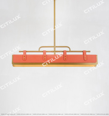 Hermes Orange Leather Desk Chandelier L1000 Citilux