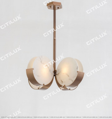Round Moon Imitation Marble Chandelier Small Citilux