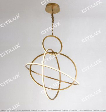 Minimalist Stainless Steel Round Cross Led Chandelier Small Citilux