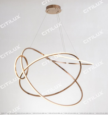 Minimalist Stainless Steel Round Cross Led Chandelier Large Citilux