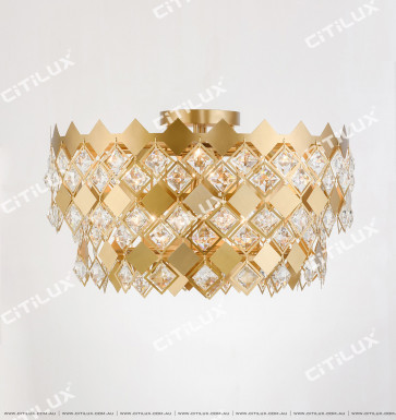 Diamond Stainless Steel Crystal Phase Ceiling Lamp Citilux