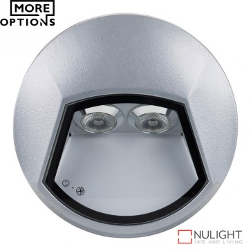 Ixis Sm Round 2W Surface Mounted Steplight Silver Body Led DOM