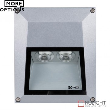 Ixis Sm Sqr Square 2W Surface Mounted Steplight Silver Body Led DOM