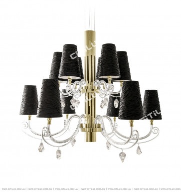 Simple European-Style Column Gold Double Chandelier Citilux