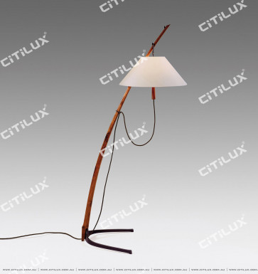 Modern Chinese Wooden Fishing Floor Lamp Citilux