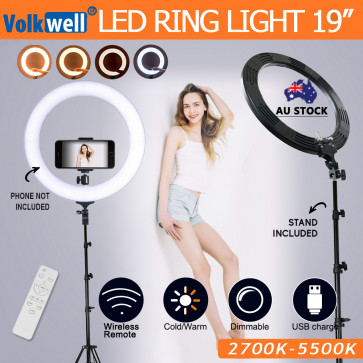 19 inches 5500K Dimmable Diva LED Ring Light Diffuser With Stand Make Up Studio Video