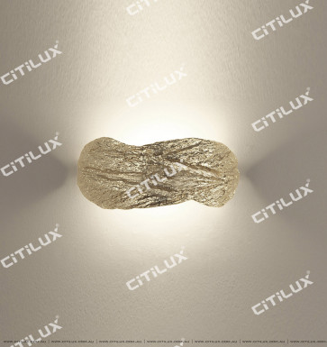 Full Copper Engraved Convex And Concave Texture Wall Lamp Gold Citilux