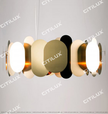 Elliptical Black Gold Stainless Steel Combination Chandelier Citilux