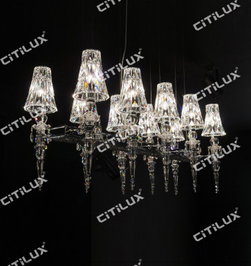 Cone Crystal Cover Double Row Chandelier Citilux