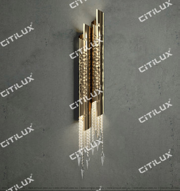 Metal Texture Crystal Double Wall Lamp Citilux