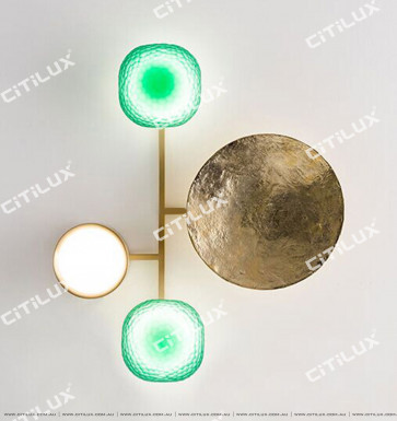 Full Copper Gong Disc Medium Wall Light Citilux