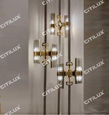 Light Luxury Metal Four-Corner Glass Chandelier Citilux
