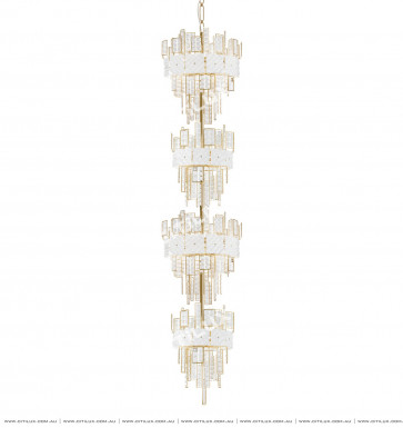 Stainless Steel White Square Crystal Chandelier In 4 Tiers Citilux