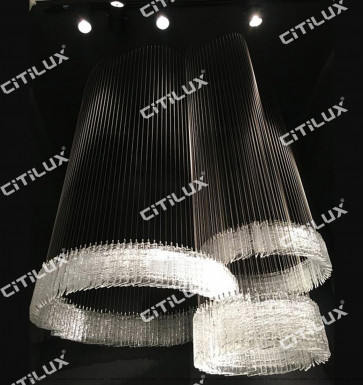 Modern Minimalist Hand-Made Glass Ring Combination Chandelier, Can Be Customized Citilux