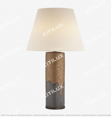 Ceramic Glazed Column Shape American Table Lamp Citilux
