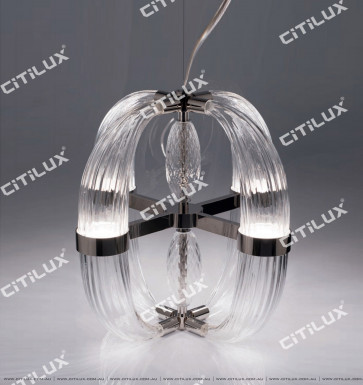 Modern Transparent Ring Glass Single Chandelier Citilux