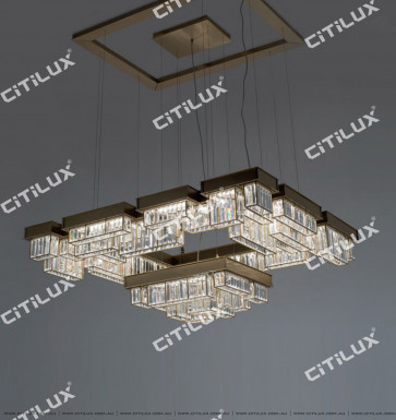 Modern Crystal Combination Stainless Steel Chandelier Citilux
